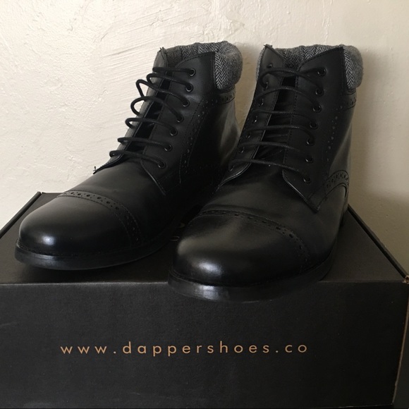 Dapper Shoes Co. Men's Toe Cap Oxford Boots - Picture 6 of 8